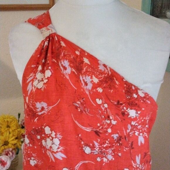 Urban Outfitters One Shoulder Linen Shift Dress - Picture 2 of 13